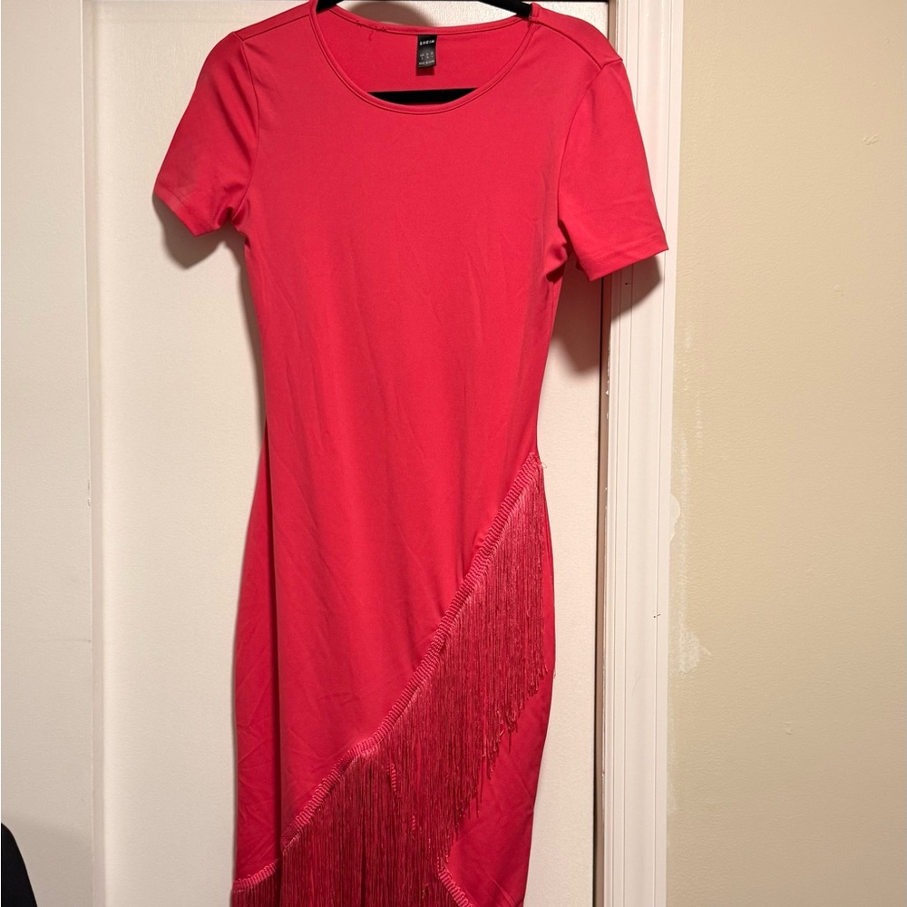 Elegant Pink Fringe Dress